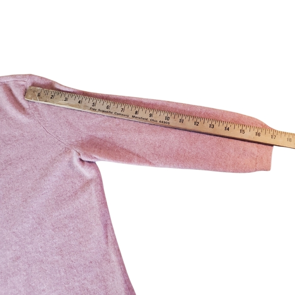 Talbots Women's Cashmere Crewneck Sweater in Soft Pink. 3/4 Sleeves. MP. K126 - Picture 7 of 9
